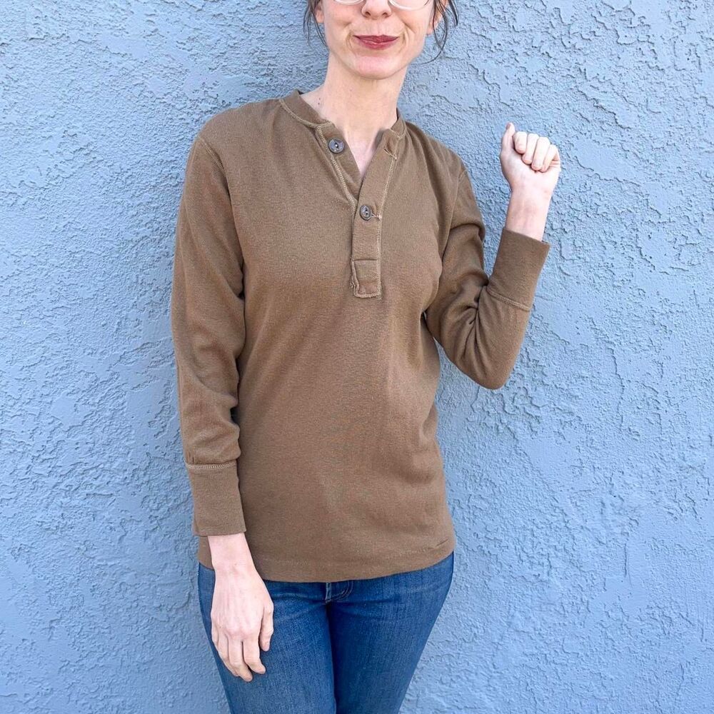 Vintage Military Henley Cold Weather Undershirt Type 1 Class 3 Mens Small